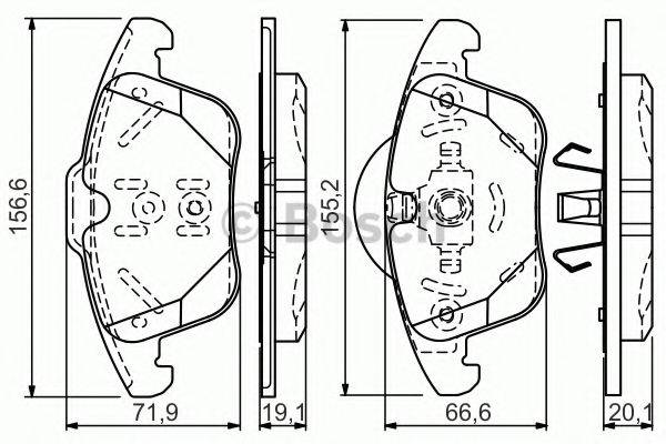 Комплект тормозных колодок, дисковый тормоз BOSCH 0 986 TB3 184