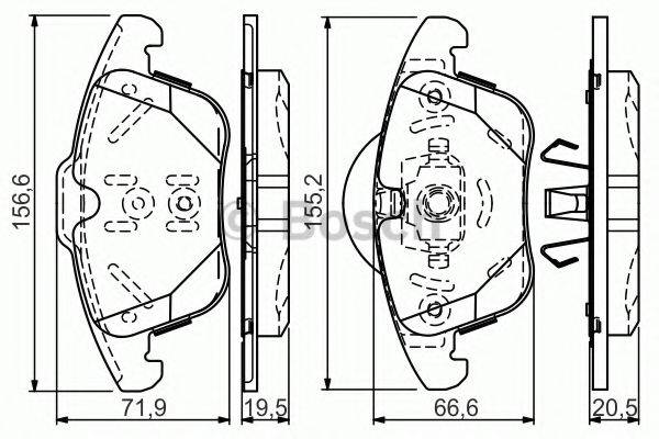 Комплект тормозных колодок, дисковый тормоз BOSCH 0 986 TB3 192