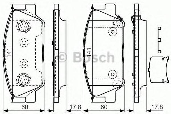 Комплект тормозных колодок, дисковый тормоз BOSCH 0 986 TB3 198