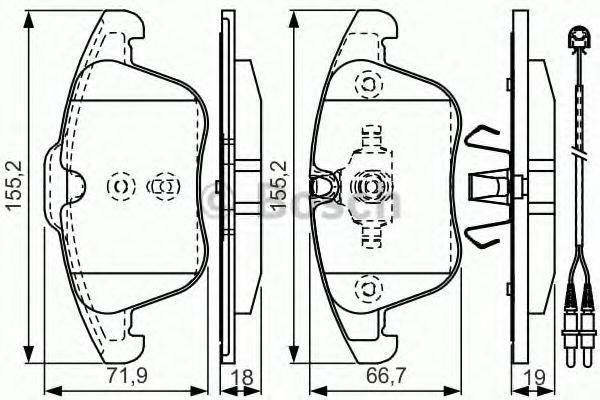 Комплект тормозных колодок, дисковый тормоз BOSCH 0 986 TB3 201