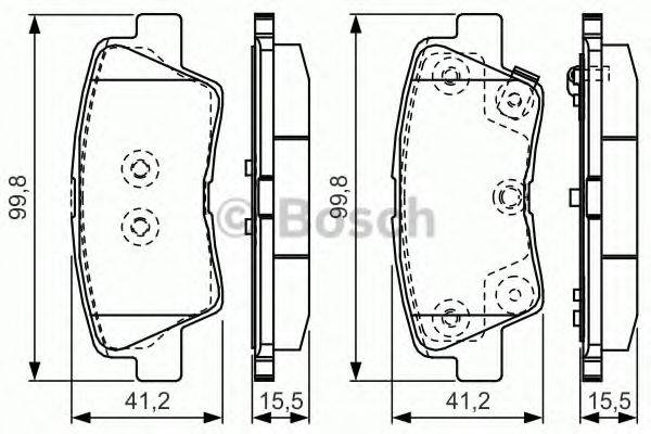 Комплект тормозных колодок, дисковый тормоз BOSCH 0 986 TB3 203