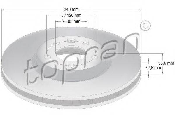 TOPRAN 114025 Тормозной диск