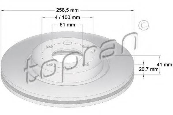 TOPRAN 700180 Тормозной диск