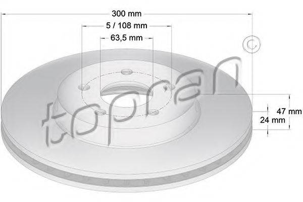 Тормозной диск TOPRAN 301 956