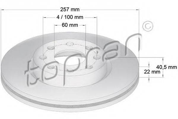 TOPRAN 207602 Тормозной диск