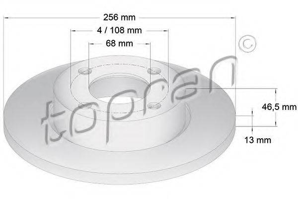 TOPRAN 103700 Тормозной диск