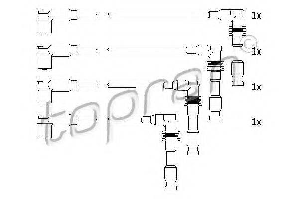 Комплект проводов зажигания TOPRAN 206 242