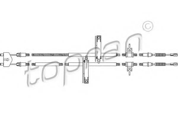 Трос, стояночная тормозная система TOPRAN 302 065