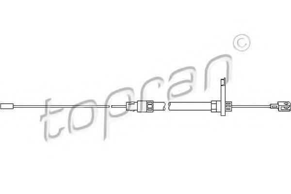 Трос, тормозной механизм рабочей тормозной системы TOPRAN 401 838