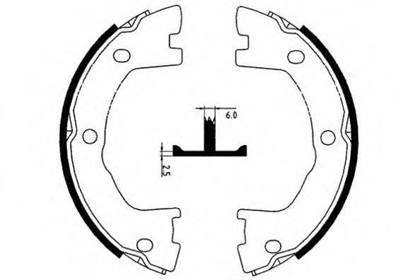 Комплект тормозных колодок; Комплект тормозных колодок, стояночная тормозная система E.T.F. 09-0651