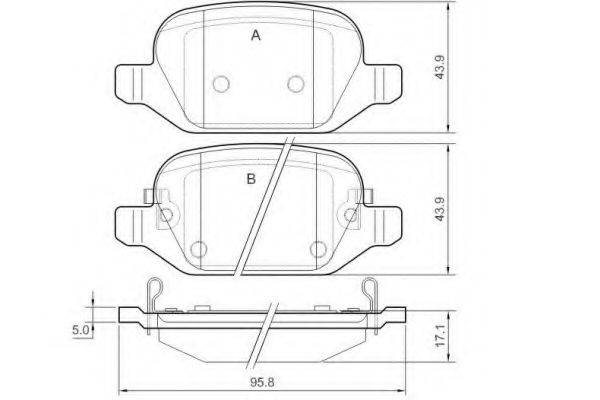 Комплект тормозных колодок, дисковый тормоз E.T.F. 12-1524
