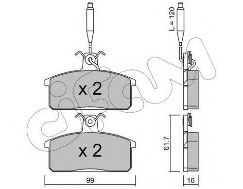Комплект тормозных колодок, дисковый тормоз CIFAM 822-026-3