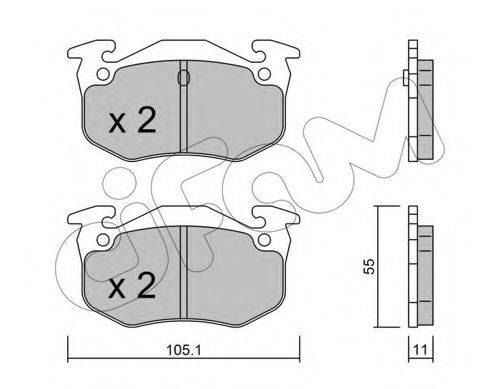 Комплект тормозных колодок, дисковый тормоз CIFAM 822-038-0