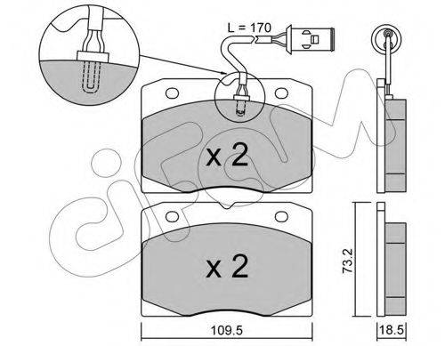 Комплект тормозных колодок, дисковый тормоз CIFAM 822-051-2