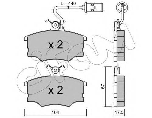 Комплект тормозных колодок, дисковый тормоз CIFAM 822-053-1