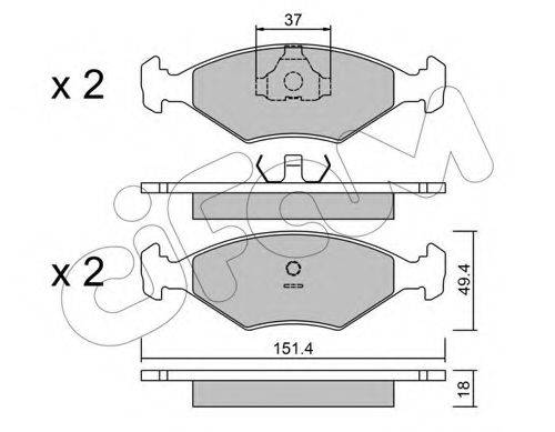Комплект тормозных колодок, дисковый тормоз CIFAM 822-057-2