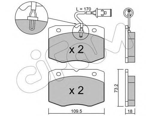Комплект тормозных колодок, дисковый тормоз CIFAM 822-139-0