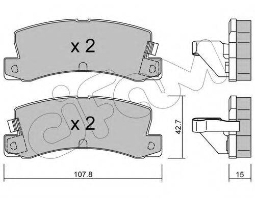 Комплект тормозных колодок, дисковый тормоз CIFAM 822-161-2