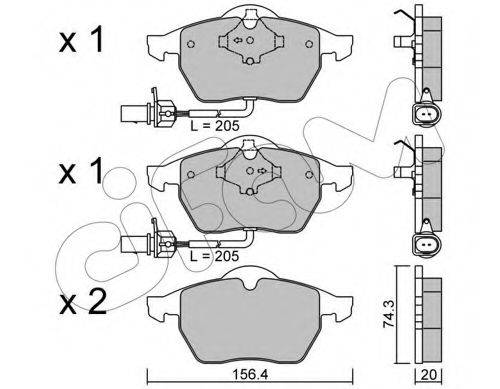Комплект тормозных колодок, дисковый тормоз CIFAM 822-181-3