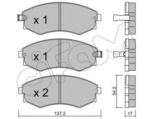 Комплект тормозных колодок, дисковый тормоз CIFAM 822-188-0