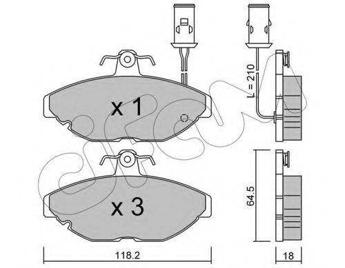 Комплект тормозных колодок, дисковый тормоз CIFAM 822-191-0