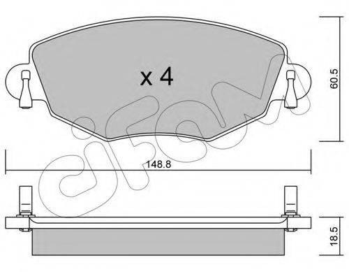 Комплект тормозных колодок, дисковый тормоз CIFAM 822-318-0