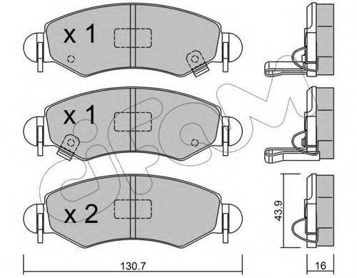 Комплект тормозных колодок, дисковый тормоз CIFAM 822-339-1