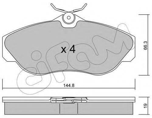 Комплект тормозных колодок, дисковый тормоз CIFAM 822-350-0