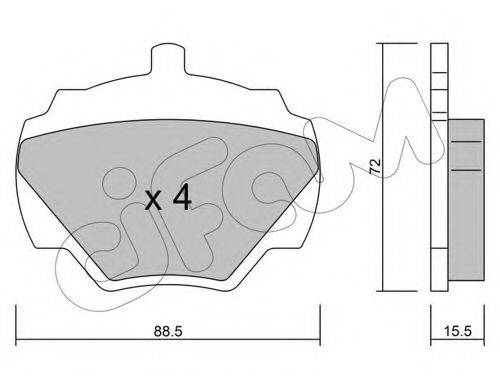 Комплект тормозных колодок, дисковый тормоз CIFAM 822-353-0