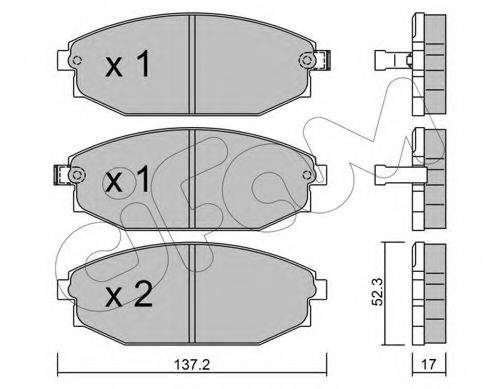 Комплект тормозных колодок, дисковый тормоз CIFAM 822-363-0