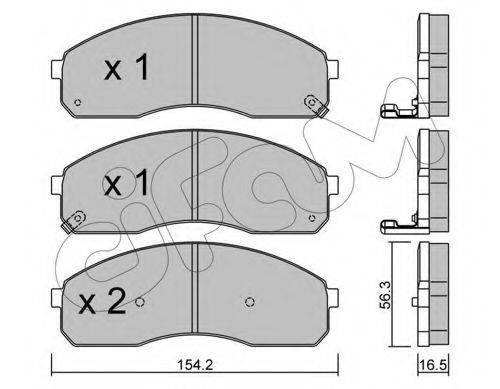 Комплект тормозных колодок, дисковый тормоз CIFAM 822-374-0