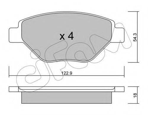 Комплект тормозных колодок, дисковый тормоз CIFAM 822-543-0