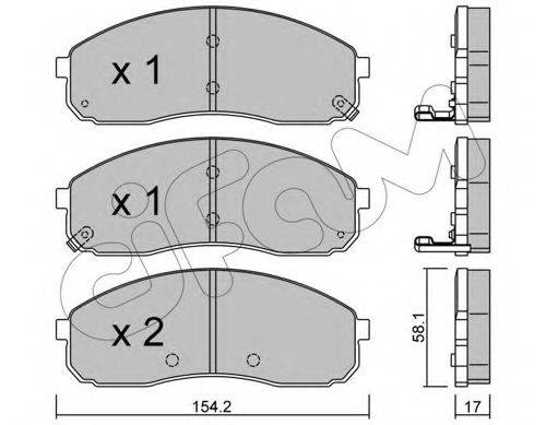 Комплект тормозных колодок, дисковый тормоз CIFAM 822-631-0