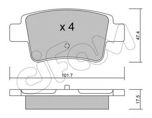 Комплект тормозных колодок, дисковый тормоз CIFAM 822-705-0