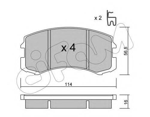 Комплект тормозных колодок, дисковый тормоз CIFAM 822-736-0