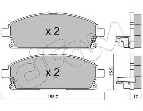 Комплект тормозных колодок, дисковый тормоз CIFAM 822-406-1
