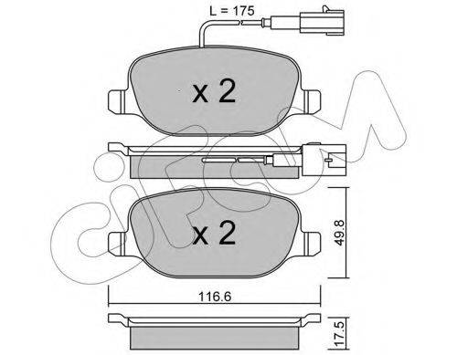 Комплект тормозных колодок, дисковый тормоз CIFAM 822-704-1