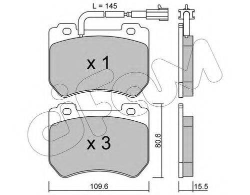 Комплект тормозных колодок, дисковый тормоз CIFAM 822-848-0