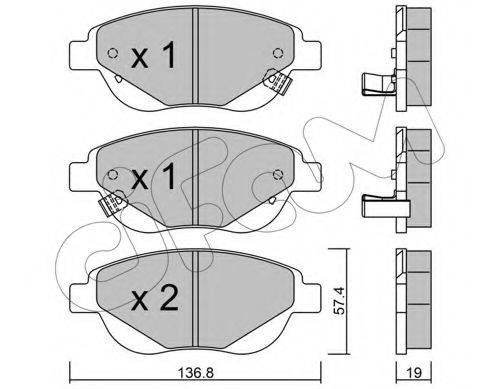 Комплект тормозных колодок, дисковый тормоз CIFAM 822-948-1