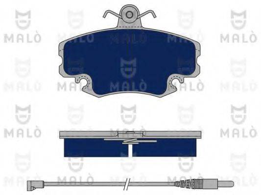 Комплект тормозных колодок, дисковый тормоз MALO 1050381
