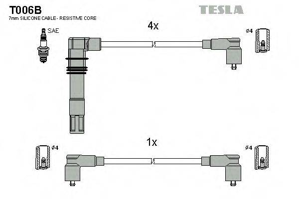 Комплект проводов зажигания TESLA T006B