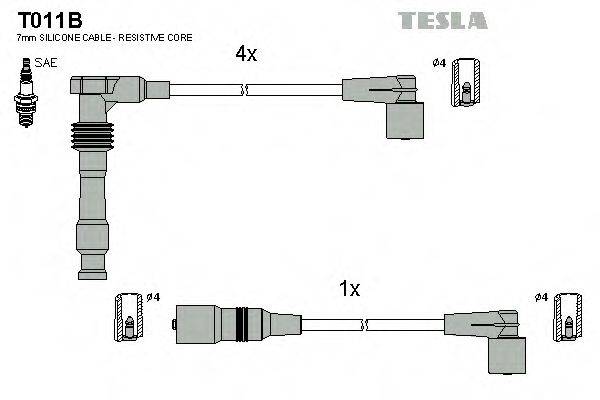 Комплект проводов зажигания TESLA T011B