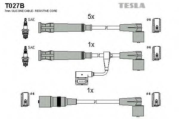TESLA T027B Комплект проводов зажигания