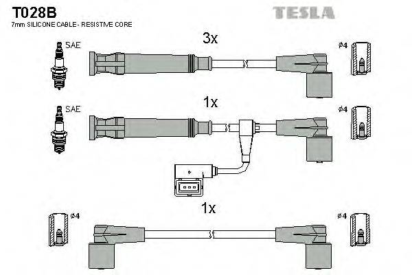 TESLA T028B Комплект проводов зажигания