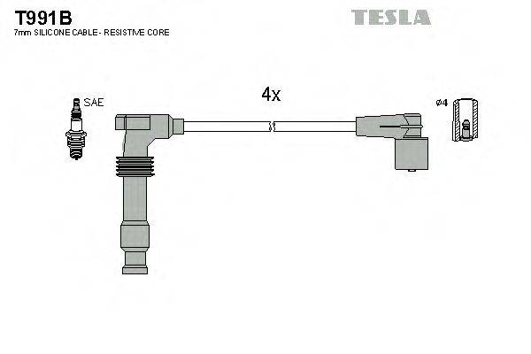 TESLA T991B Комплект проводов зажигания