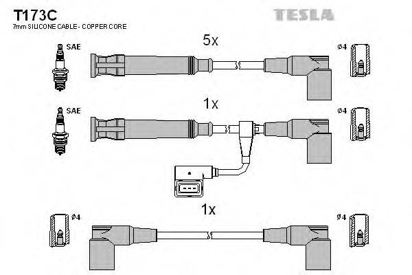 TESLA T173C Комплект проводов зажигания