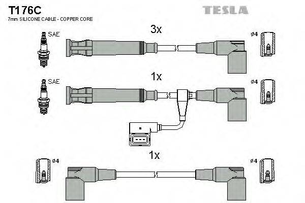 TESLA T176C Комплект проводов зажигания