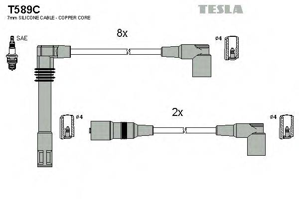 Комплект проводов зажигания TESLA T589C