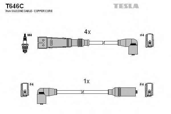 Комплект проводов зажигания TESLA T646C