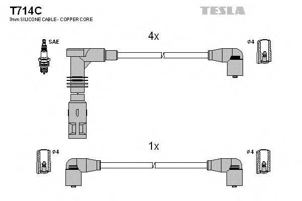 Комплект проводов зажигания TESLA T714C